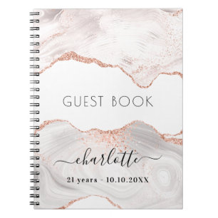 Caderno Espiral Aniversário de rosa de aniversário do livro convid