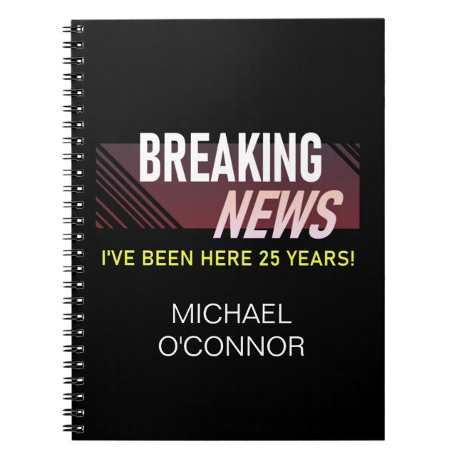 Caderno Espiral Aniversário de Trabalho de 25 anos Apreciação do F (Frente)