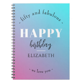 Caderno Espiral Aniversário design minimalista em cores pastosas