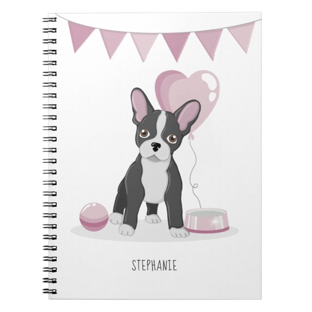 Caderno Espiral Aniversário do Buldogue Francês (Frente)