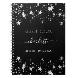 Caderno Espiral Aniversário do livro de convidados nome das estrel
