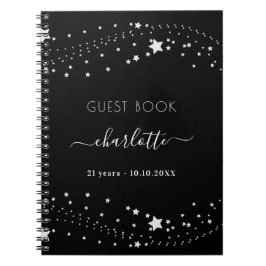 Caderno Espiral Aniversário do livro de convidados nome das estrel