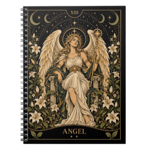 Caderno Espiral Anjo, Arte do Tarot Estrelado