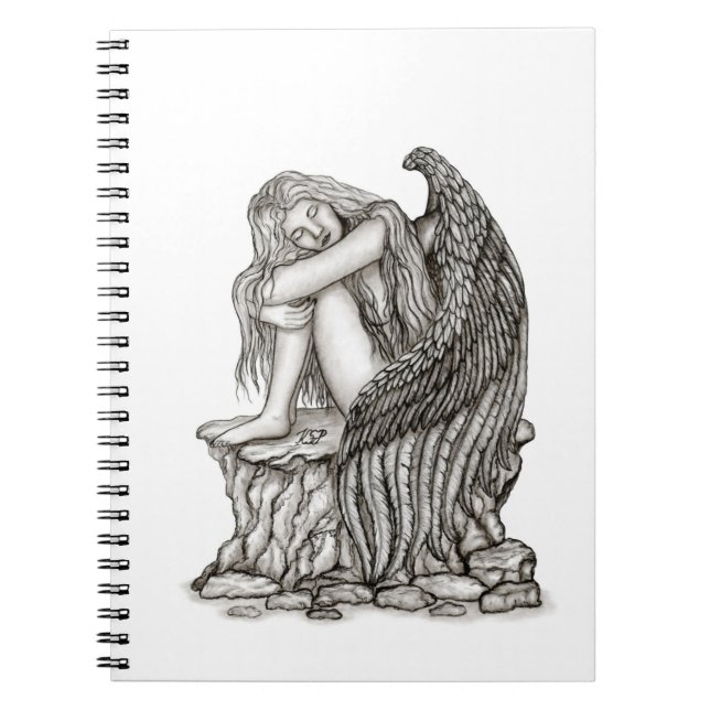 Caderno Espiral Anjo dormindo na pedra (Frente)