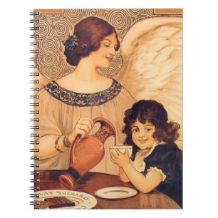 Caderno Espiral Anjo Francês Antigo de Chocolate