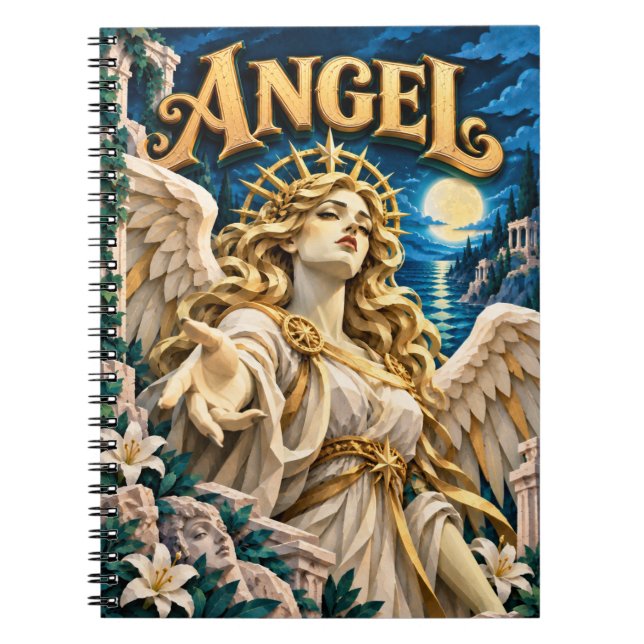 Caderno Espiral Anjo, Monstro de Corte de Papel (Frente)