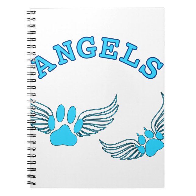 Caderno Espiral Anjo Pet Pws De Azul (Frente)