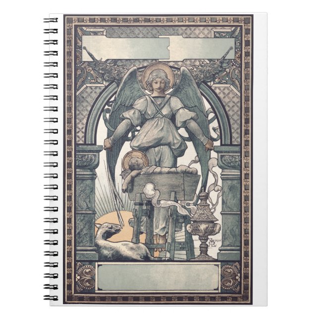 Caderno Espiral Anjos da guarda com menino Jesus (Frente)