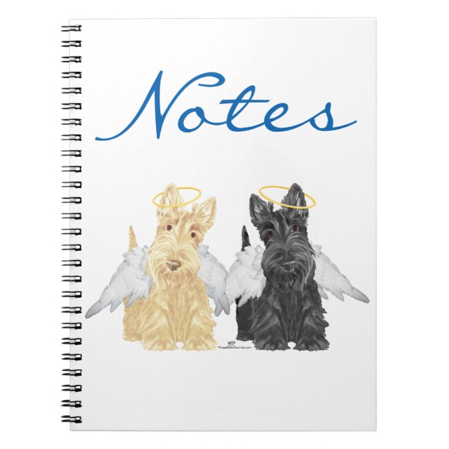 Caderno Espiral Anjos Scottish Terrier (Frente)
