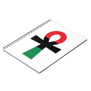 Caderno Espiral Ankh vermelho, preto & verde