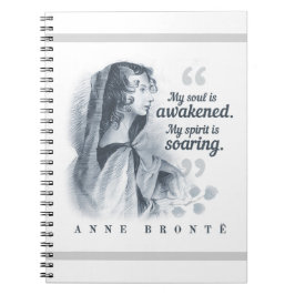 Caderno Espiral Anne Bronte Cita Que Minha Alma Está Acordada