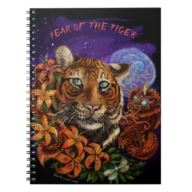 Caderno Espiral Ano Chinês do Notebook Tiger (Frente)