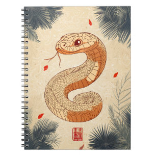Caderno Espiral Ano da Cobra Maiúscula Felicidade Dupla
