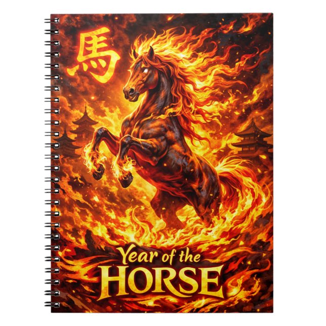 Caderno Espiral Ano do Cavalo Com Fogo (Frente)