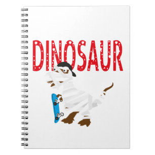Caderno Espiral anotações de dinossauros embrulhados pela múmia de