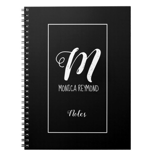 Caderno Espiral anotações sobre monogramas negros (Frente)