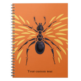 Caderno Espiral Ant Art Insect Lover Fiery Orange Entomology