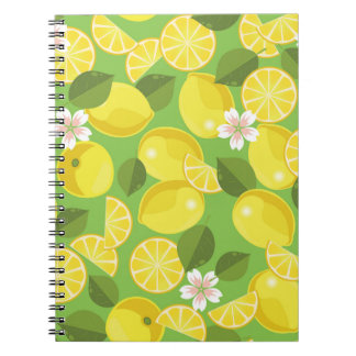 Caderno Espiral Antecedentes do padrão dos citrinos limões
