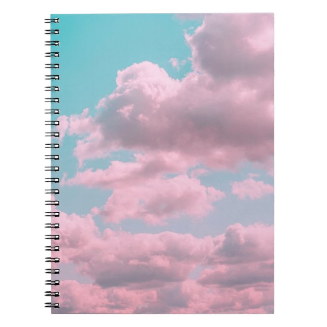 Caderno Espiral Antecedentes estéticos com belo céu turquesa (Frente)