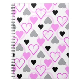 Caderno Espiral Anteckningsbok Hearts