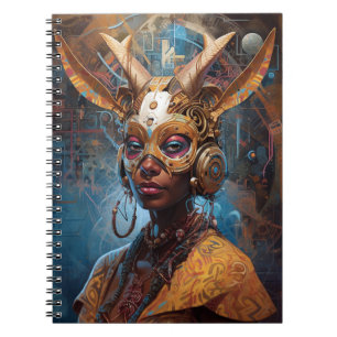 Caderno Espiral Antelope Headdress Science Fiction Cyberpunk