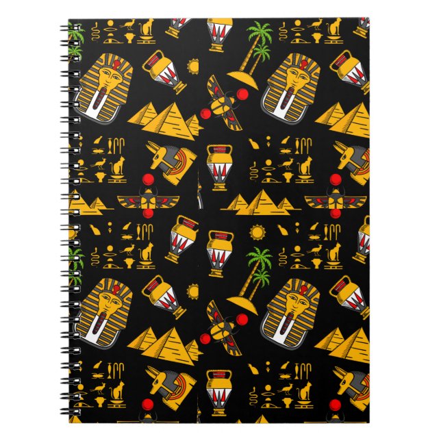 Caderno Espiral Anterior padrão hierárquico egípcio  (Frente)