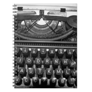 Caderno Espiral antiga máquina de escrever usada na correspondênci