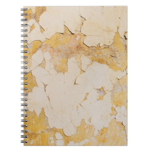 Caderno Espiral Antigo fundo amarelo stucco abstrato, envelhecido,