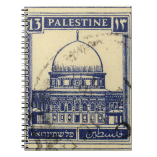 Caderno Espiral antigo selo palestino 1920_ palestine folklor