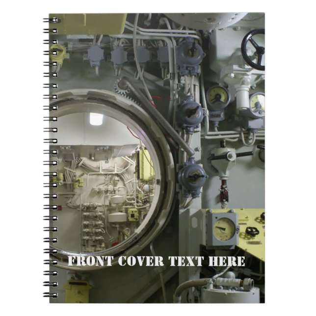 Caderno Espiral antigo submarino retro (Frente)