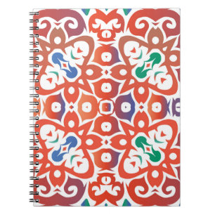 Caderno Espiral Antigos azulejos ornamentados talavera méxico. Des