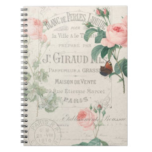 Caderno Espiral Antiguamente Rosa Ephemera do Redouto Francês