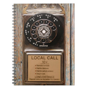 Caderno Espiral Antiguidade rotativa do telefone celular de marca