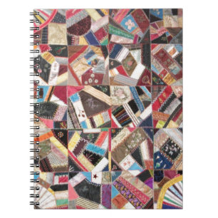 Caderno Espiral Antiquado, Era Vitoriana, Quilt Louco