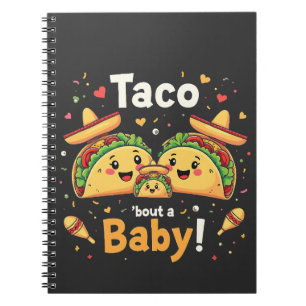 Caderno Espiral Anúncio de gravidez do bebê Taco Bout