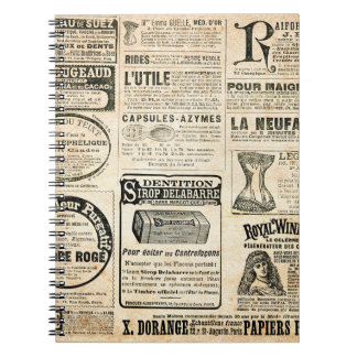 Caderno Espiral Anúncio de jornal francês em 1897