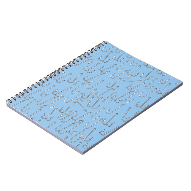 Caderno Espiral Anzóis de pesca vintage (Left Side)