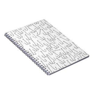Caderno Espiral Anzóis de pesca vintage
