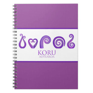 Caderno Espiral Aotearoa Nova Zelândia Koru - roxo