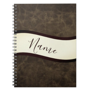 Caderno Espiral aparência de couro cru personalizada