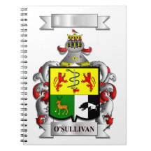 Caderno Espiral Apelido e Brasão O'Sullivan
