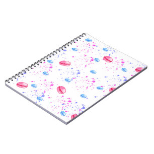 Caderno Espiral Apelindo macarões em pulverizadores de aquarela