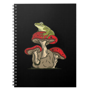 Caderno Espiral Apelo Clássico Retro Cottagecore de Sapo e Cogumel