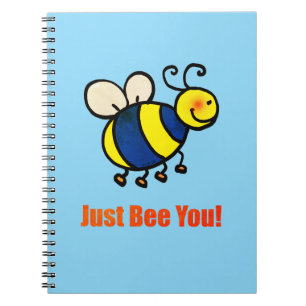 Caderno Espiral Apenas Beba Você Feliz Abelha De Cartoon