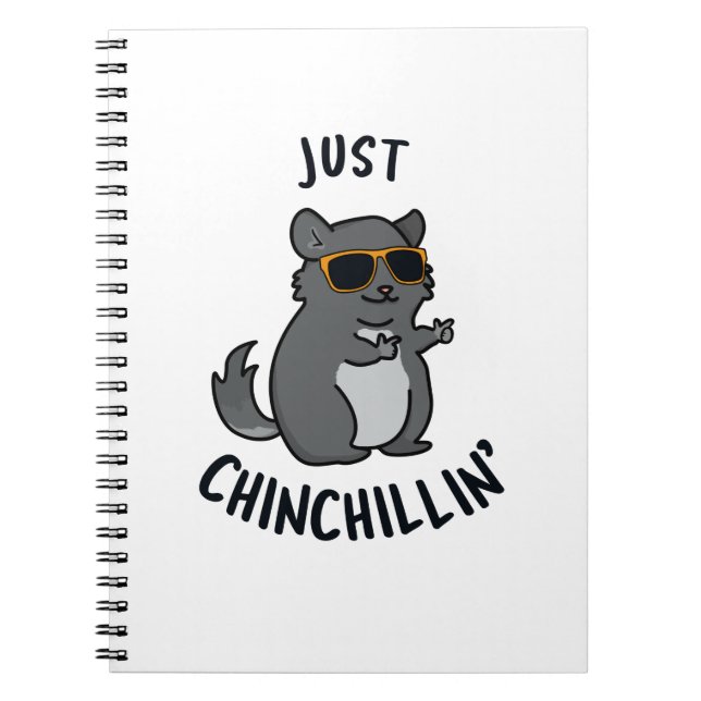 Caderno Espiral Apenas Chin Chillin Funny Chinchilla Pun (Frente)