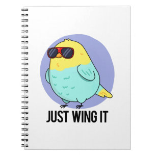 Caderno Espiral Apenas Dê Um Jeito Piada Engraçada de Pássaro