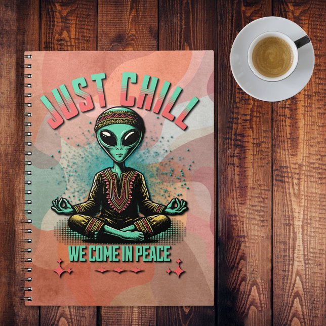 Caderno Espiral Apenas relaxe, nós viemos em paz (Criador carregado)