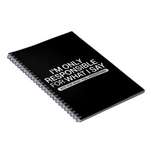Caderno Espiral Apenas Responsável pelo que Eu Digo Humor Sarcásti