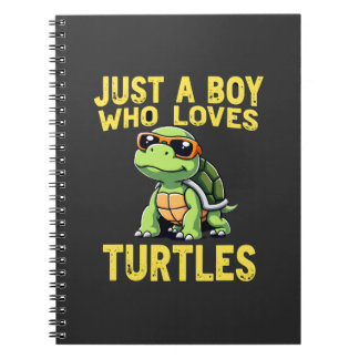Caderno Espiral Apenas um menino que ama tartarugas Crianças menin