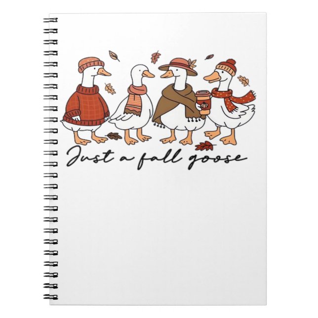 Caderno Espiral Apenas uma camisa de T sobredimensionada com ganso (Frente)